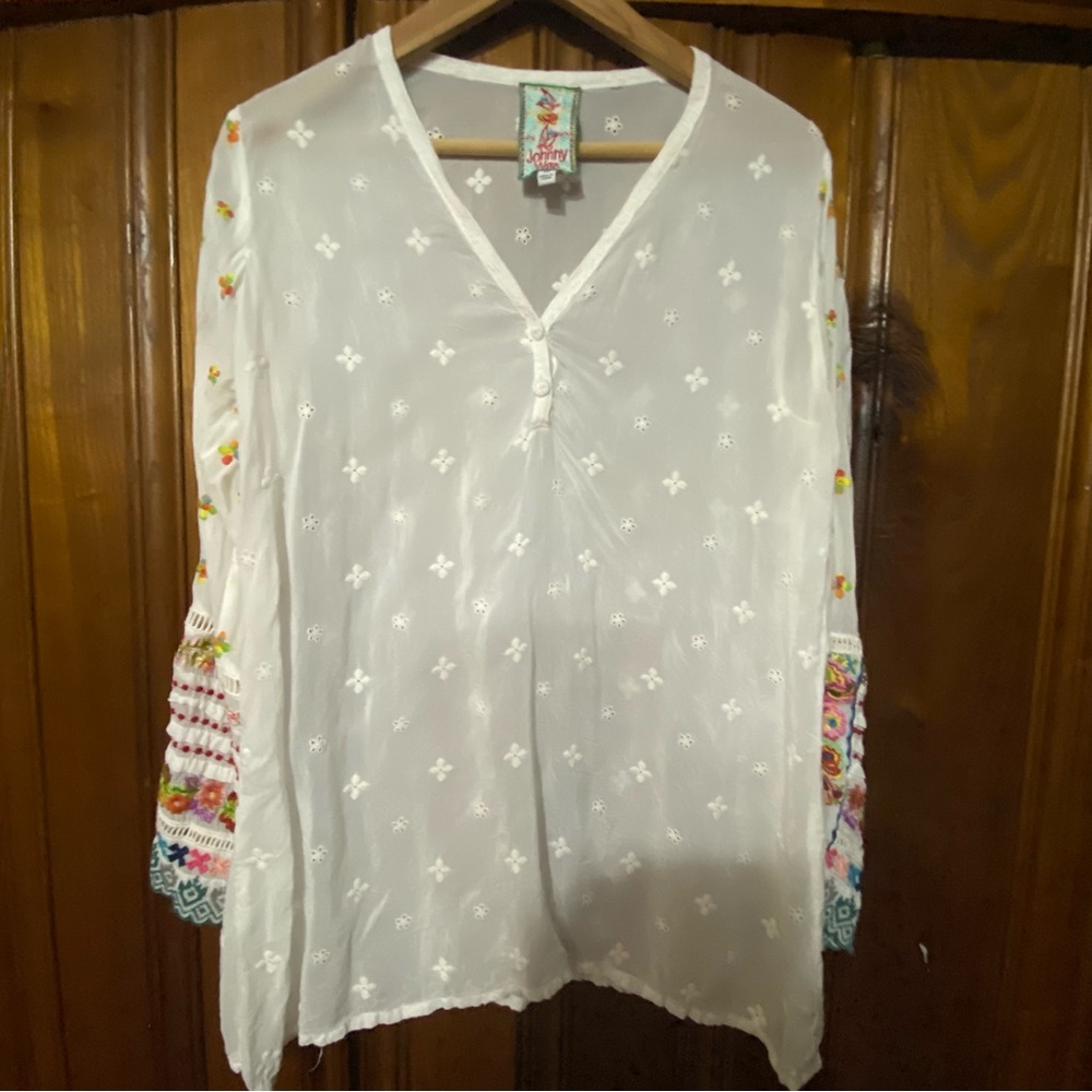Johnny Was Eyelet Blouse - Picture 2 of 8